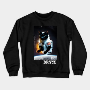 Cute funny cat walk in space Crewneck Sweatshirt